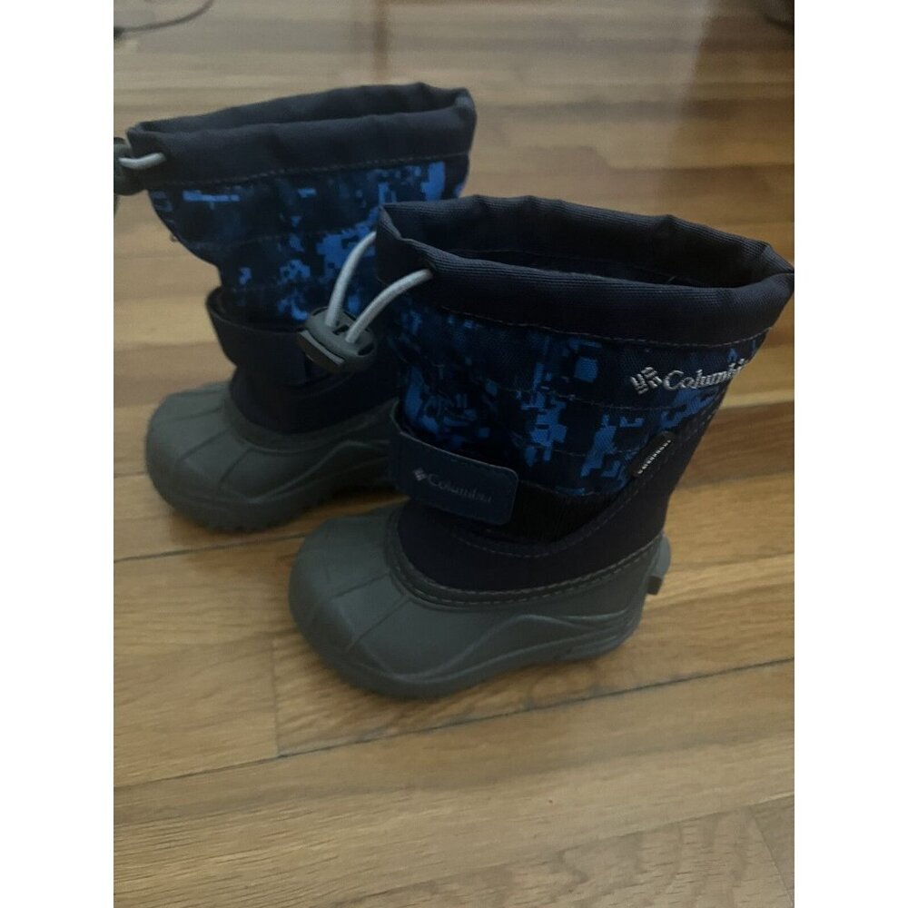 Columbia Toddler Powderbug Plus ll Waterproof Winter Snow BootsBlue Gray Size 6 - Picture 2 of 7